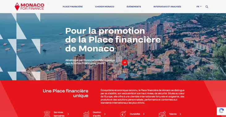 Monaco For Finance : refonte d'un site vitrine pour la place financière monégasque