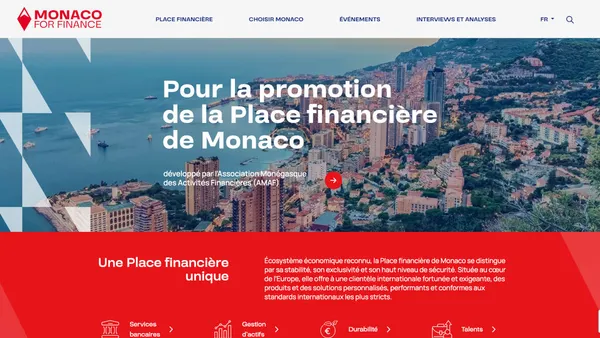 Monaco For Finance : refonte d'un site vitrine pour la place financière monégasque